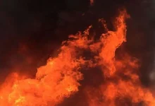 Nine motorcycles burnt in a fire at a field in Thane