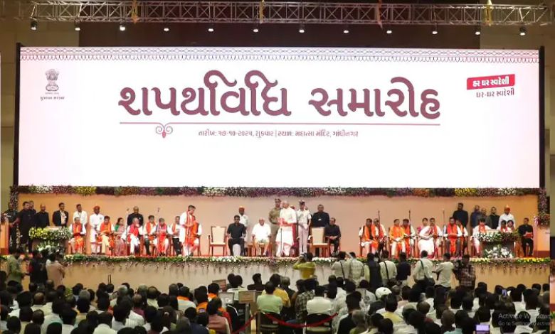 ગુજરાતમાં કેબિનેટના 9 અને રાજ્યકક્ષાના 16 મંત્રીઓએ શપથ લીધા