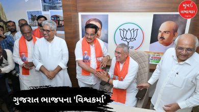 ગુજરાત ભાજપના નવા પ્રદેશ પ્રમુખ જગદીશ પંચાલ અને પૂર્વ પ્રમુખ સી.આર.પાટીલ