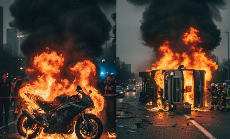 Fire in two-wheeler and truck in Thane: No casualties...