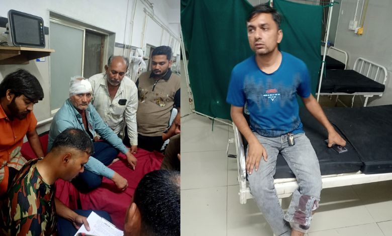 Injured family members being treated at Amreli Civil Hospital after a mob attack.