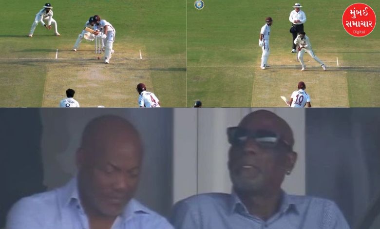 Richards-Lara, who were sitting in the stands, got angry when the Caribbean captain was caught!