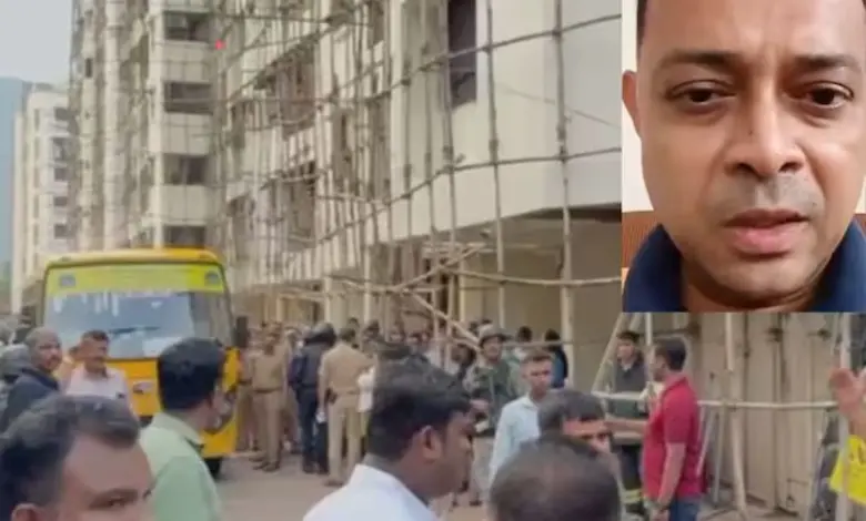 પવઈના સ્ટુડિયોમાં બંધક બનાવવાની ઘટનાસ્થળની તસવીર. સ્ટુડિયોમાં મળેલી ઍરગન, પેટ્રોલ અને જ્વલનશીલ સામગ્રી.