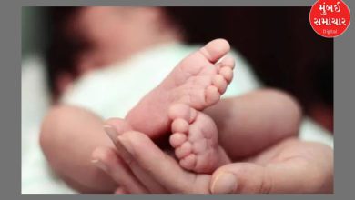 Someone left a newborn baby girl on the balcony of a family's house in Bhuj in the middle of the night!