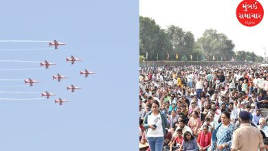 Mehsana rang with heart-pounding stunts: 'Suryakiran' team created excitement in the skies of North Gujarat