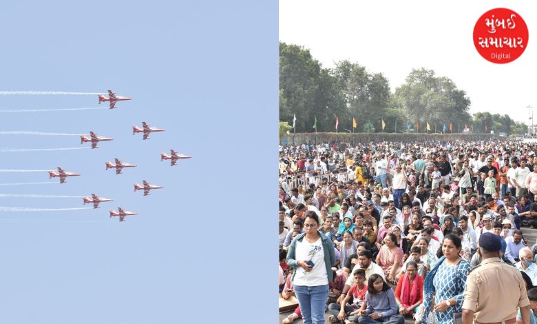 Mehsana rang with heart-pounding stunts: 'Suryakiran' team created excitement in the skies of North Gujarat