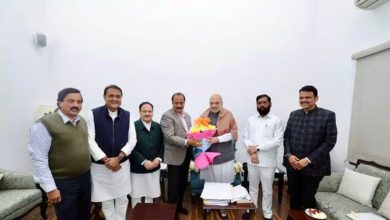 What did Amit Shah discuss with Fadnavis, Shinde and Pawar for four hours?