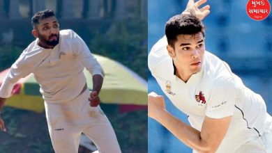 અર્જુન તેન્ડુલકરે એક રન કર્યા પછી લીધી એક વિકેટ, ધર્મેન્દ્રસિંહ જાડેજાએ લીધી સાત વિકેટ