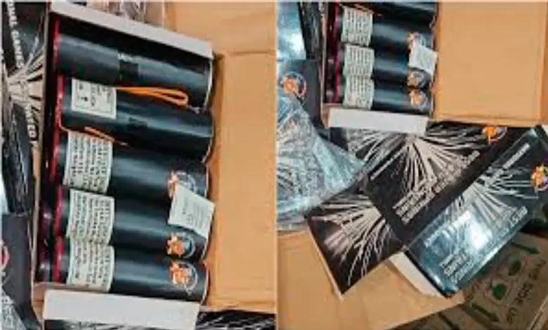 Five crore worth of banned Chinese firecrackers being sent from Mumbai to Gujarat seized one Person Arrest