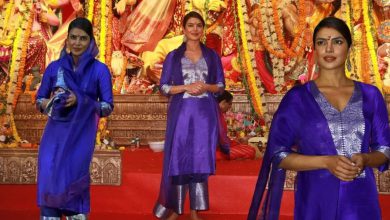 Star-studded gathering at Durga Puja: Priyanka Chopra, who came in a very simple look, grabbed everyone's attention