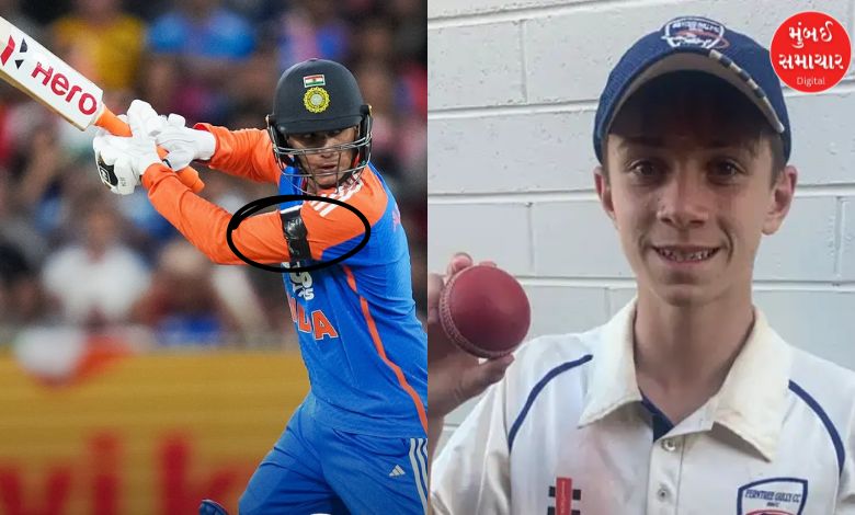 ભારત અને ઓસ્ટ્રેલિયા ક્રિકેટ ટીમના ખેલાડીઓ બેન ઓસ્ટિનને અંજલિ આપતા કાળી પટ્ટી પહેરીને મેચ રમતા