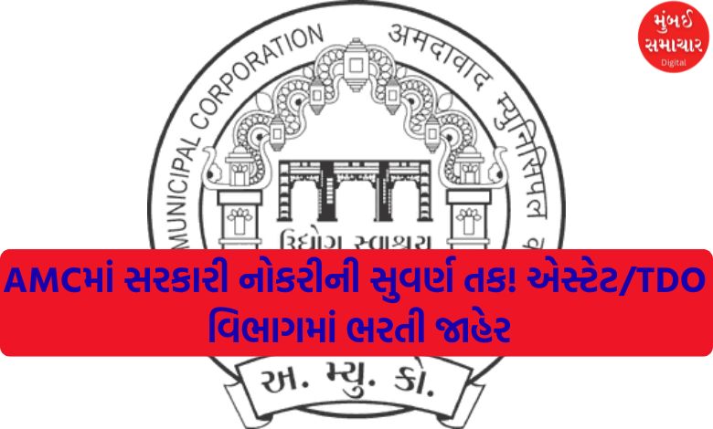 Golden opportunity for government job in AMC! Recruitment announced for a total of 78 posts in Estate/TDO department
