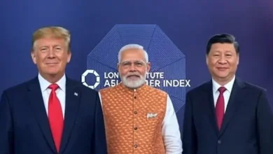 એશિયા પાવર ઇન્ડેક્સ 2025નું ગ્રાફિકલ નિરૂપણ જેમાં ભારતને જાપાન અને રશિયાથી ઉપર ત્રીજા સ્થાને દર્શાવ્યું છે.