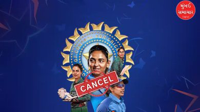 ભારતીય મહિલા ક્રિકેટ ટીમનો લોગો અને બાંગ્લાદેશના ધ્વજનું ચિત્ર, જે દર્શાવે છે કે બીસીસીઆઇએ બાંગ્લાદેશની મહિલા ટીમનો ભારત-પ્રવાસ મોકૂફ રાખ્યો છે.