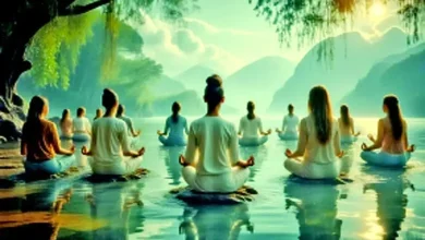 હિન્દુ યોગમાં સવિકલ્પ નિર્વિકલ્પ અને ધર્મમેઘ એમ ત્રણેય પ્રકારની સમાધિની સ્થિતિ દર્શાવતું ચિત્ર