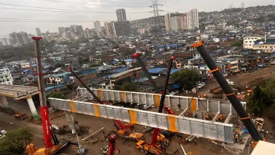 મુંબઈ મેટ્રો લાઇન 4 નું ૮૪.૫% કામ પૂર્ણ, ભાંડુપ જંકશન પર ૪૫૦ ટનનો સ્ટીલ સ્પાન બેસાડ્યો