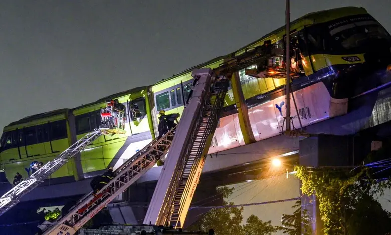 મોનોરેલ અકસ્માત પછી થયેલ નુકસાન