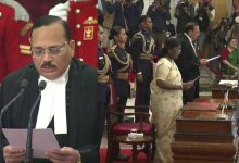 Justice Surya Kant taking oath as the 53rd Chief Justice of India at Rashtrapati Bhavan.