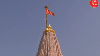 Jai Shri Ram, sound of conch shell: PM Modi hoists grand religious flag on top of Ram temple