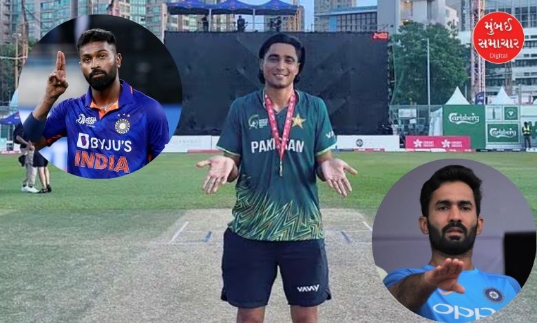 હૉંગ કૉંગ સિક્સીસ જીત્યા બાદ પાકિસ્તાની ક્રિકેટ કૅપ્ટન મુહમ્મદ શાહઝાદ હાર્દિક પંડ્યાની નકલ કરીને ટ્રોફી સાથે ઊભો છે, જે મીડિયામાં વિવાદનો વિષય બન્યો.