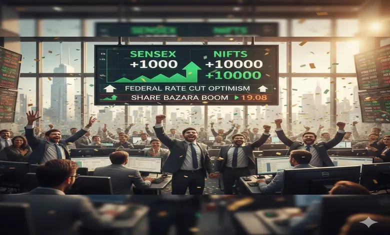 ફેડરલ રેટકટના આશાવાદથી સેન્સેક્સ અને નિફ્ટીમાં ૧૦૦૦ પોઇન્ટનો ઉછાળો, શેરબજારમાં તેજી