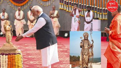 ગોવામાં પીએમ મોદી ભગવાન શ્રીરામની 77 ફૂટ ઊંચી પ્રતિમાનું અનાવરણ કરી રહ્યા છે