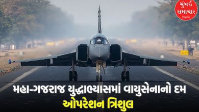 Indian Air Force jets and transport aircraft perform highway landing during Maha-Gajraj exercise in Barmer, Rajasthan