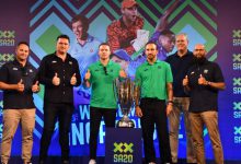 South African cricket legends in Mumbai to promote the fourth season of the SA20 tournament