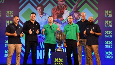 South African cricket legends in Mumbai to promote the fourth season of the SA20 tournament