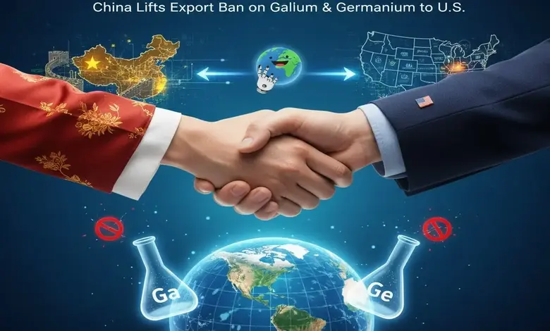 ચીને અમેરિકા માટે ગેલિયમ અને જર્મેનિયમ જેવા કેમિકલ્સ પરનો નિકાસ પ્રતિબંધ હટાવ્યો.