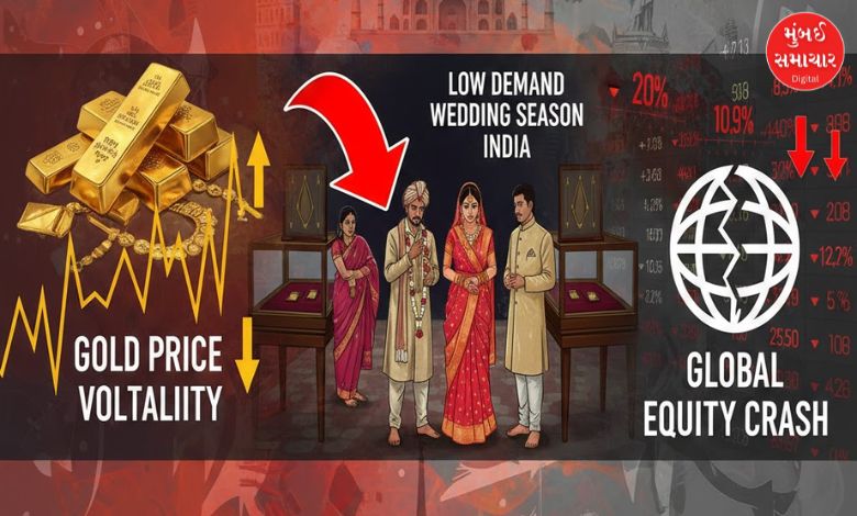 સોનાના ભાવમાં ચંચળતા અને ભારતમાં લગ્નસરાની મોસમમાં ઓછી માગ, વૈશ્વિક ઇક્વિટી કડાકો