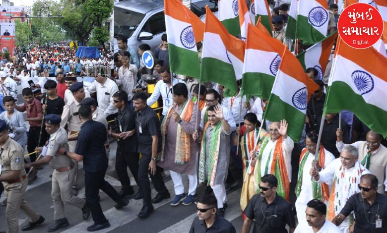 Chief Minister flags off Unity March in Ahmedabad