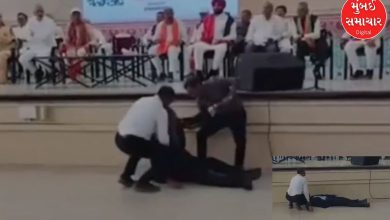 An SPG commando fell in front of JP Nadda's stage in Vadodara, but the leaders' stomachs remained unmoved!