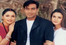 માધુરી દીક્ષિત, અજય દેવગણ અને પ્રીતિ ઝિન્ટા સ્ટારર ફિલ્મ 'યે રાસ્તે હૈ પ્યાર કે' નું પોસ્ટર