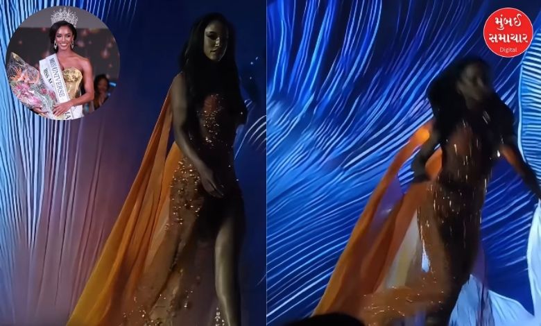 રેમ્પ વોક કરતાં કરતાં અચાનક પડી ગઈ મિસ જમૈકા ગ્રેબિએલ હેન્રી, સ્ટ્રેચર પર પહોંચી હોસ્પિટલ...