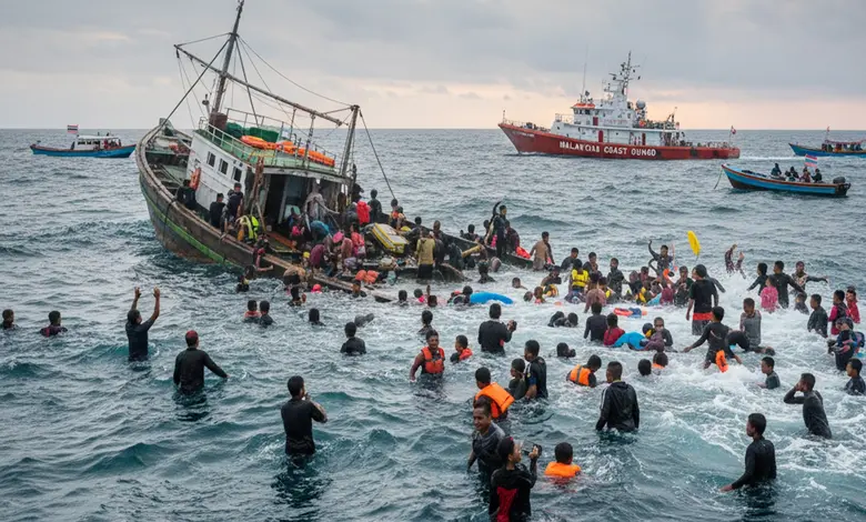 થાઇલેન્ડ અને મલેશિયા નજીક હિંદ મહાસાગરમાં ડૂબેલું જહાજ, બચાવ કામગીરી