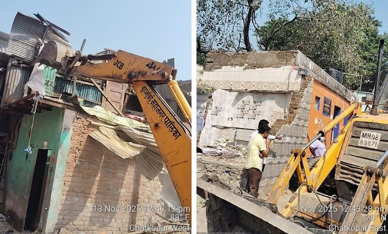 ઘાટકોપરમાં લિંક રોડને પહોળો કરવાને આડે આવતા ૨૪ બાંધકામનો સફાયો