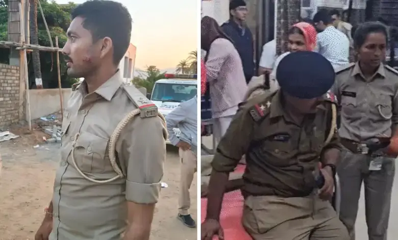 અંબાજી પાસે પડલિયા ગામમાં હિંસક ટોળું પોલીસ અને વન વિભાગના વાહનો પર હુમલો કરી રહ્યું છે, જેમાં એક પોલીસ અધિકારીને ઇજા થઈ છે.