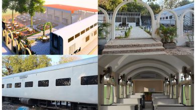 અમદાવાદના આંબલી રોડ રેલવે સ્ટેશન પર તૈયાર થઈ રહેલી આધુનિક રેલ કોચ રેસ્ટોરન્ટની તસવીર.