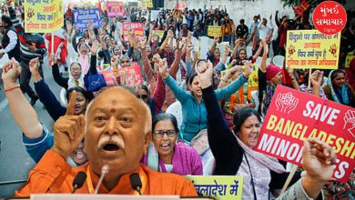 કોલકાતામાં કાર્યક્રમ દરમિયાન સંબોધન કરતા આરએસએસ પ્રમુખ મોહન ભાગવત.