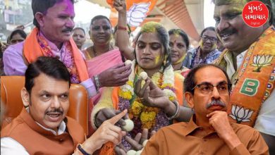 મહારાષ્ટ્ર ચૂંટણી વિજય બાદ ભાજપના નેતાઓ અને દેવેન્દ્ર ફડણવીસની વિજય રેલી.