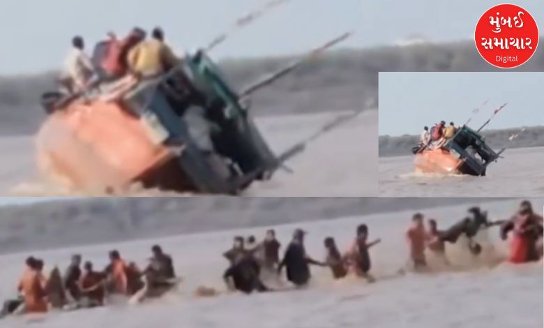 Boat full of workers capsizes in Jambusar sea, one dead, 23 rescued