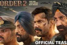 'બોર્ડર 2' ફિલ્મના ટીઝરનો સ્ક્રીનશોટ જેમાં સની દેઓલ ભારતીય સેનાના યુનિફોર્મમાં શક્તિશાળી ડાયલોગ બોલતા જોવા મળે છે.