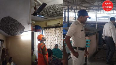 થાણે સિલિંગ તૂટવાની ઘટનામાં મૃત્યુ અને જખમી થયેલા પરિવારનો દૃશ્ય