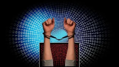 ગુજરાત પોલીસ અને સાયબર ક્રાઈમ સેલ દ્વારા આરોપીઓની ધરપકડ અને 1930 હેલ્પલાઇનનો લોગો.