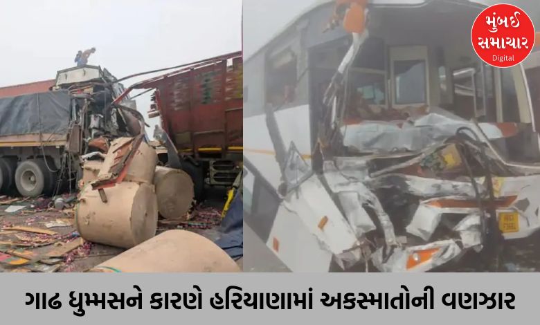 Dense fog causes accidents in Haryana: Bus, truck and car collide, many passengers injured