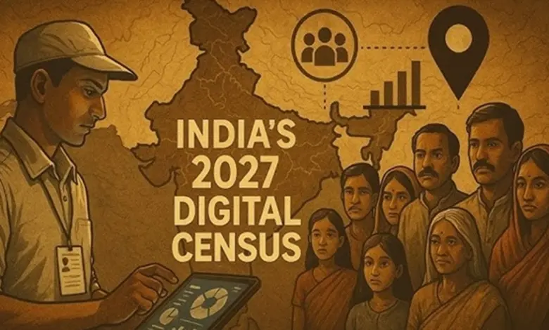 કેન્દ્રીય કેબિનેટની બેઠક બાદ કેન્દ્રીય પ્રધાન અશ્વિની વૈષ્ણવ 2027ની ડિજિટલ વસ્તી ગણતરી માટેના ₹ 11,718 કરોડના બજેટની જાહેરાત કરી રહ્યા છે.