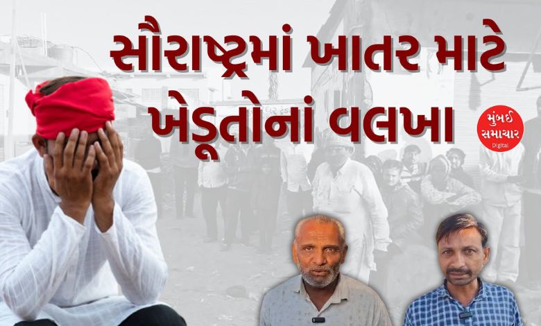 સૌરાષ્ટ્રમાં ખાતરનો કકળાટ, ગીર ગઢડામાં લાગી લાઈન, જુઓ વીડિયો