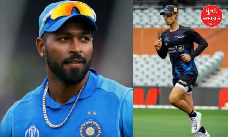 બિગ બૅશ લીગમાં બેટિંગ કરતો જેર્સિસ વાડિયા અને હાર્દિક પંડ્યાની તસવીર.