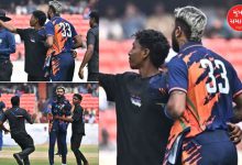 હાર્દિક પંડ્યા સાથે મેદાનમાં દોડી આવેલા ચાહકે કમર પર હાથ રાખીને સેલ્ફી લીધી, હૈદરાબાદ મેદાન